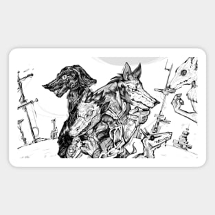 Crocodile and Wolves detective Magnet